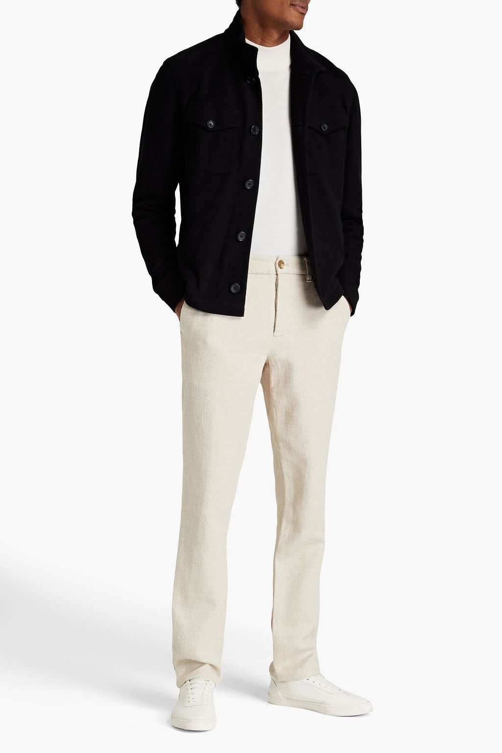 JAMES PERSE Cotton and linen-blend tweed pants