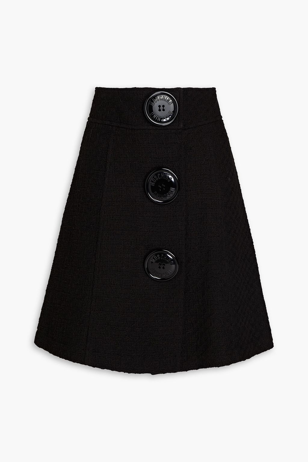 MOSCHINO Button-embellished cotton-tweed mini skirt | THE OUTNET