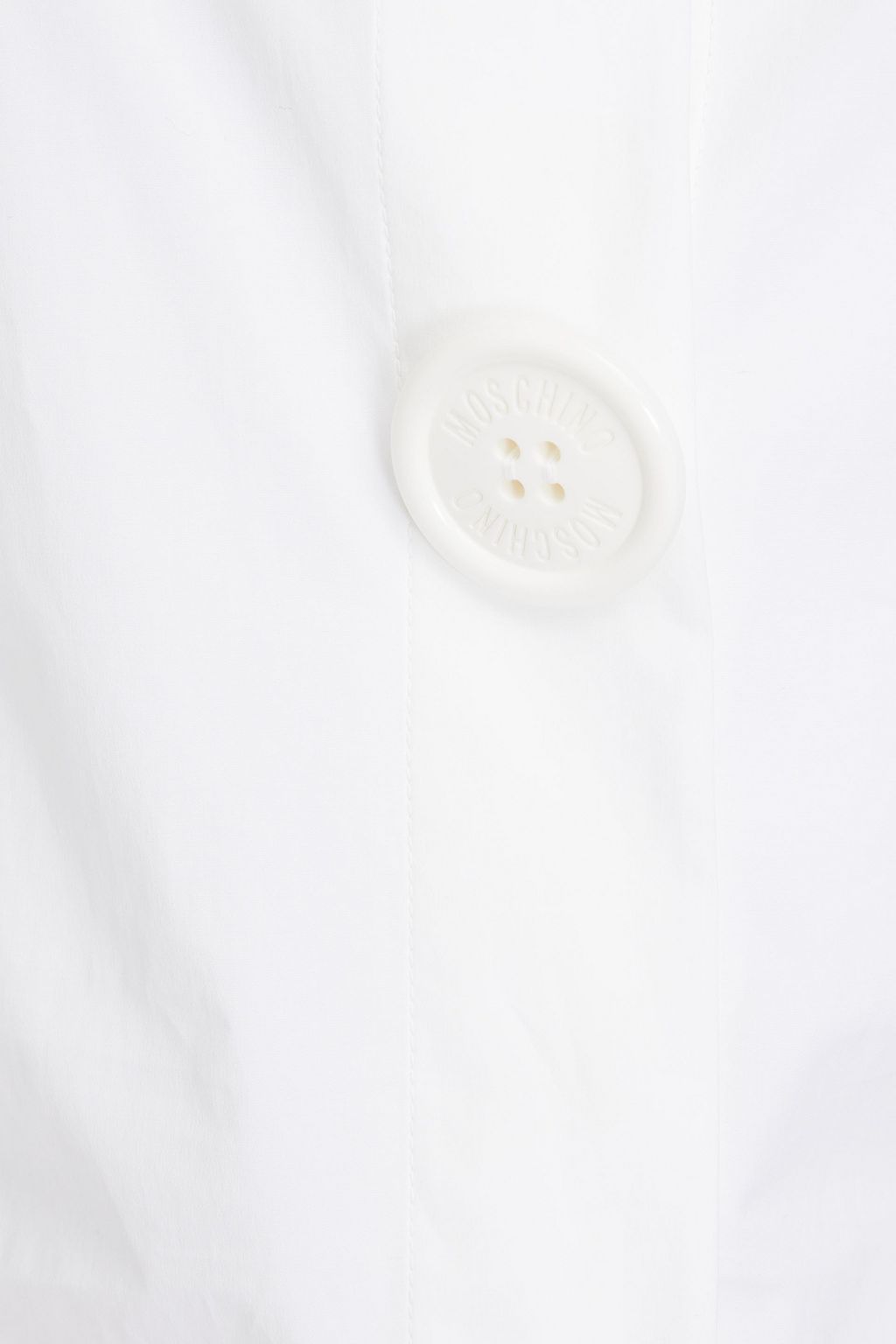 MOSCHINO Gathered cotton-blend poplin shirt