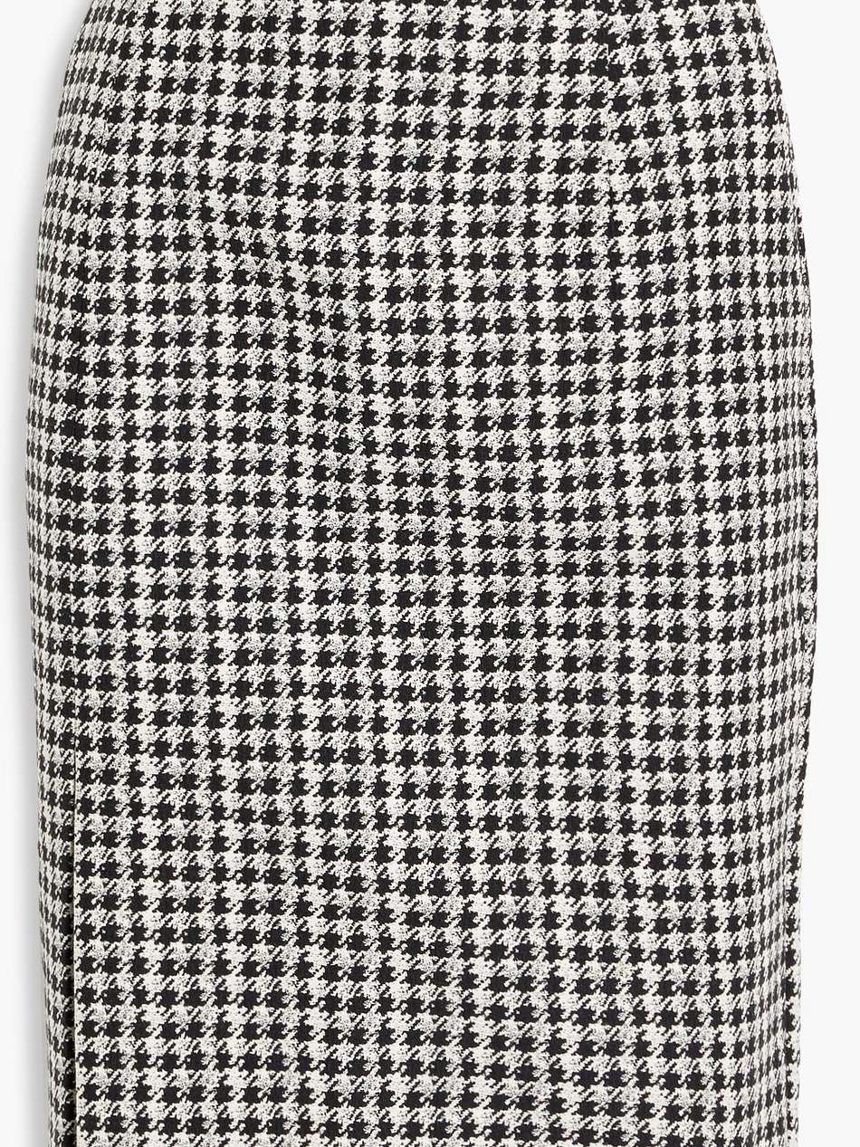houndstooth cotton-blend jacquard skirt
