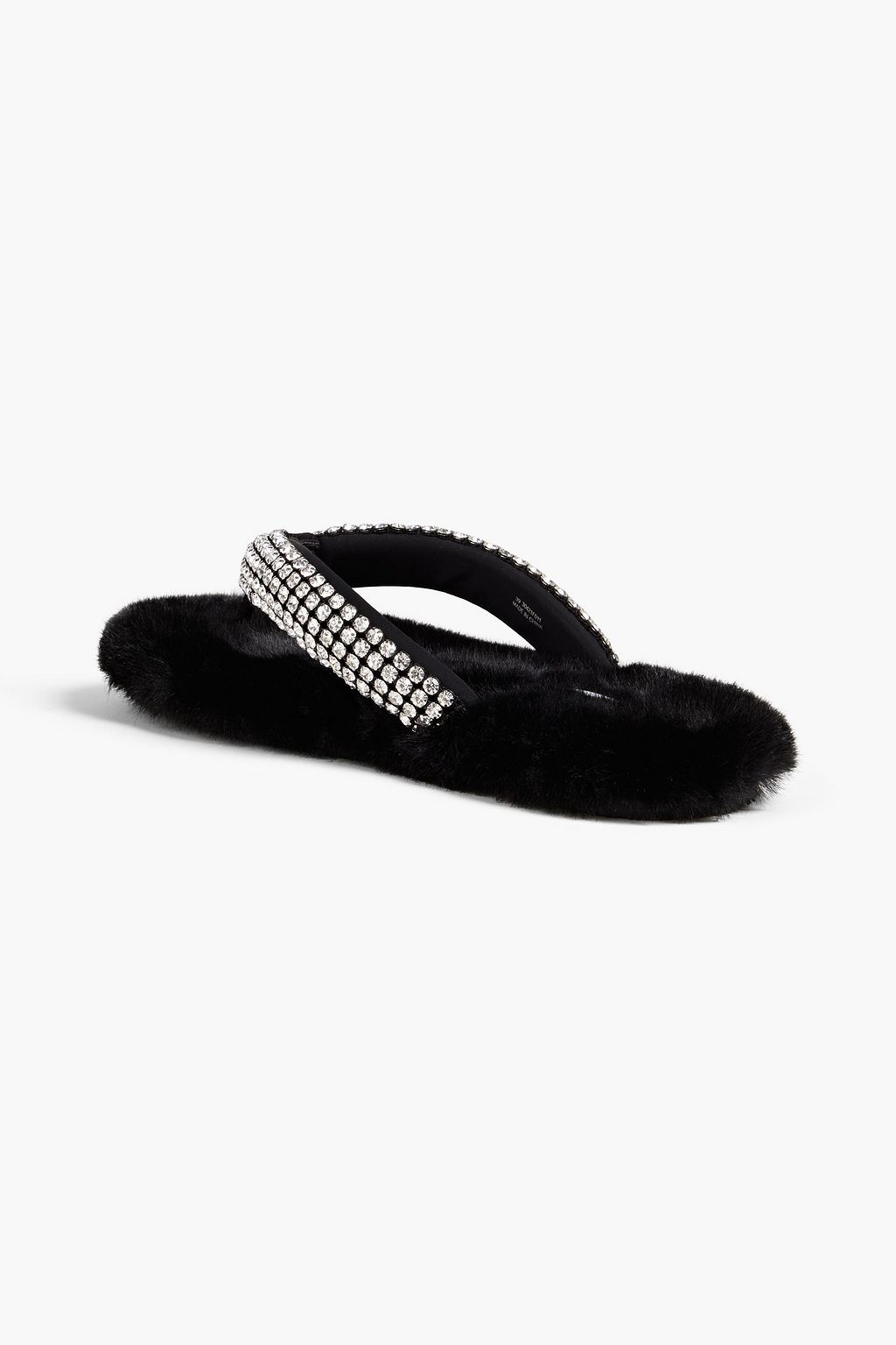 ALEXANDER WANG Motel embellished neoprene and faux fur flip flops