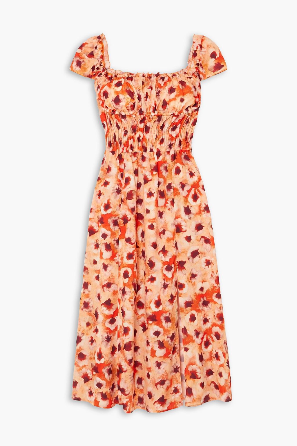 ALTUZARRA Daisy off-the-shoulder shirred floral-print crepe midi dress ...