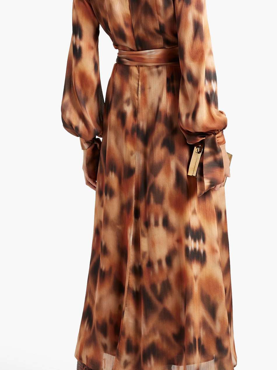cabana printed crepon maxi wrap dress