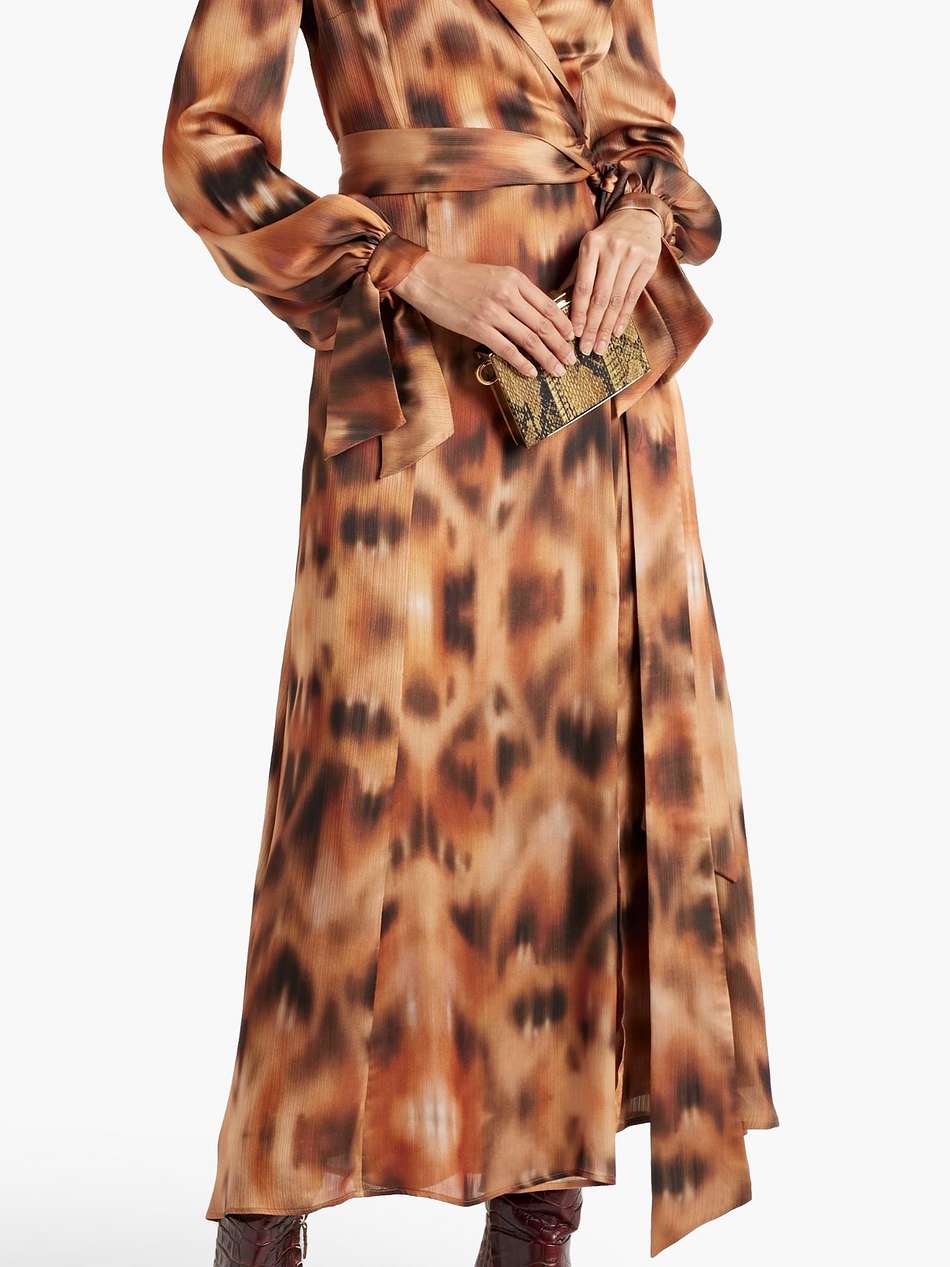 cabana printed crepon maxi wrap dress