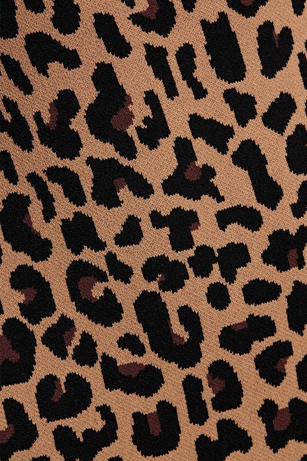 GALVAN  LONDON Leopard-print stretch-knit midi dress