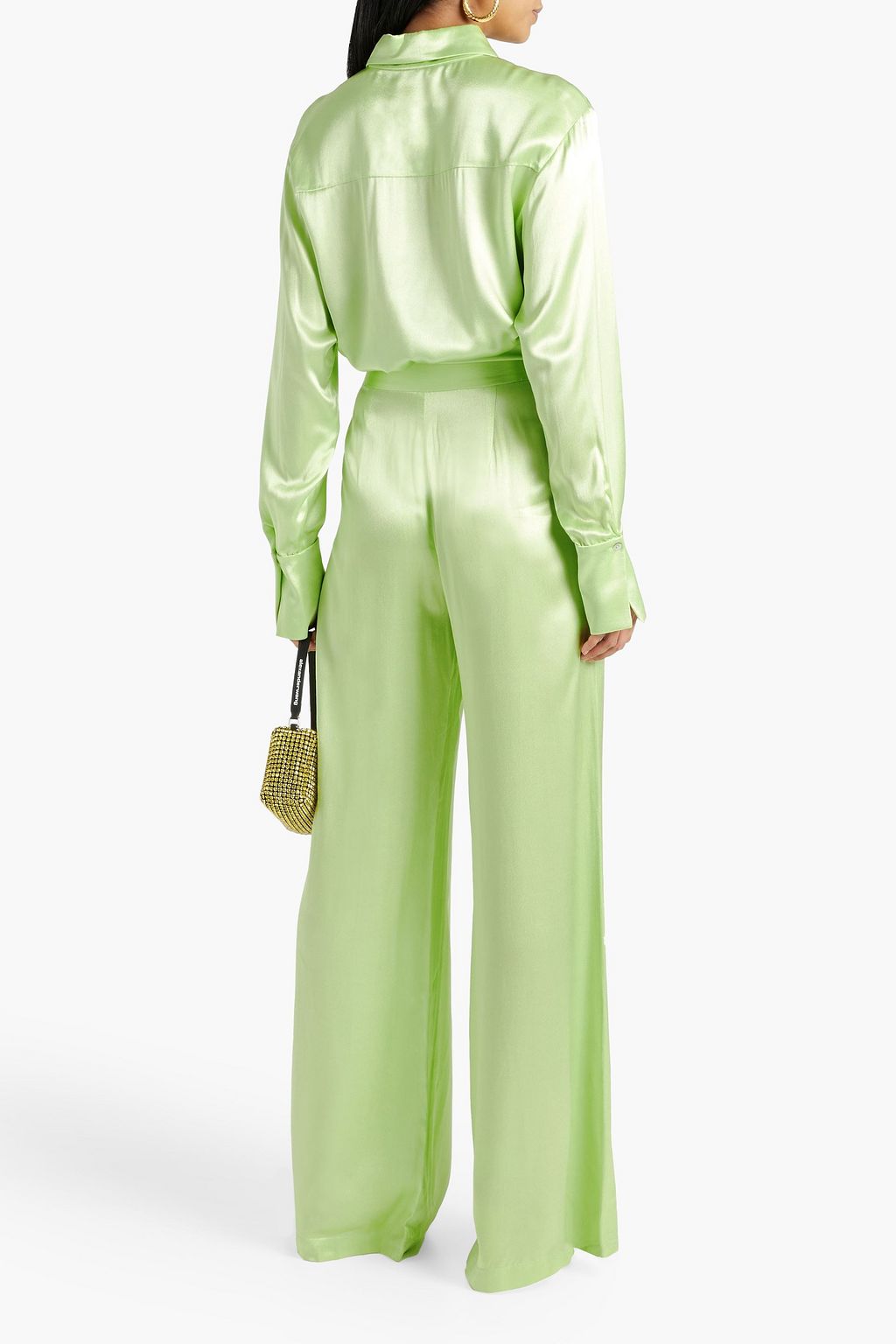 GALVAN  LONDON Lido satin-crepe wide-leg pants