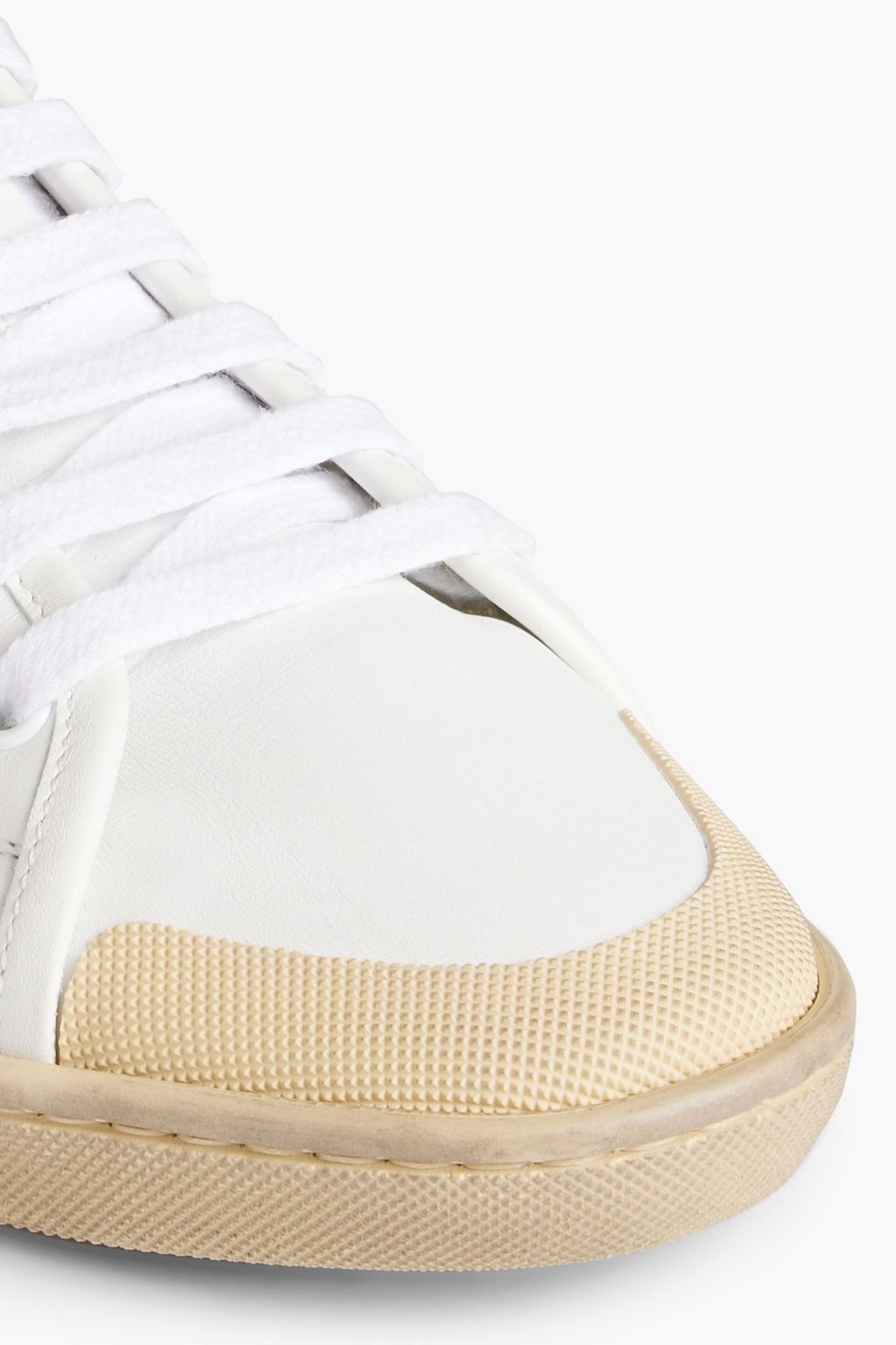 SAINT LAURENT Leather-trimmed canvas high-top sneakers