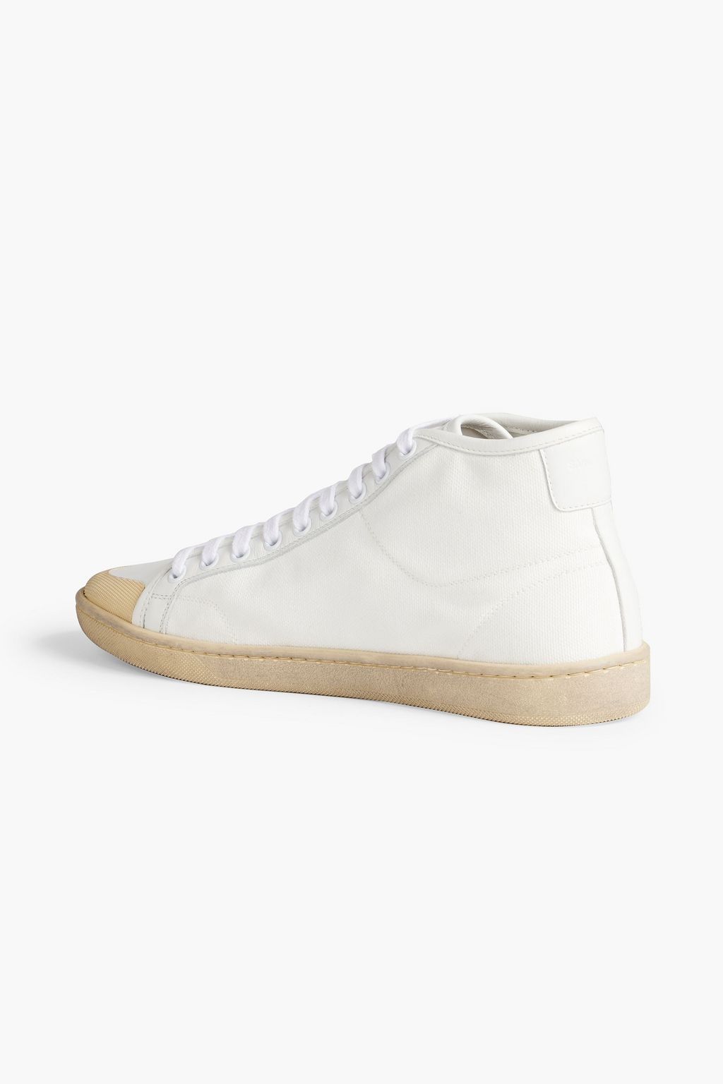 SAINT LAURENT Leather-trimmed canvas high-top sneakers