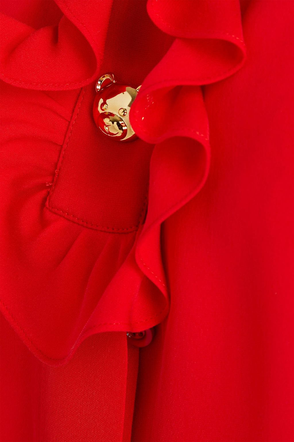 MOSCHINO Ruffled silk top