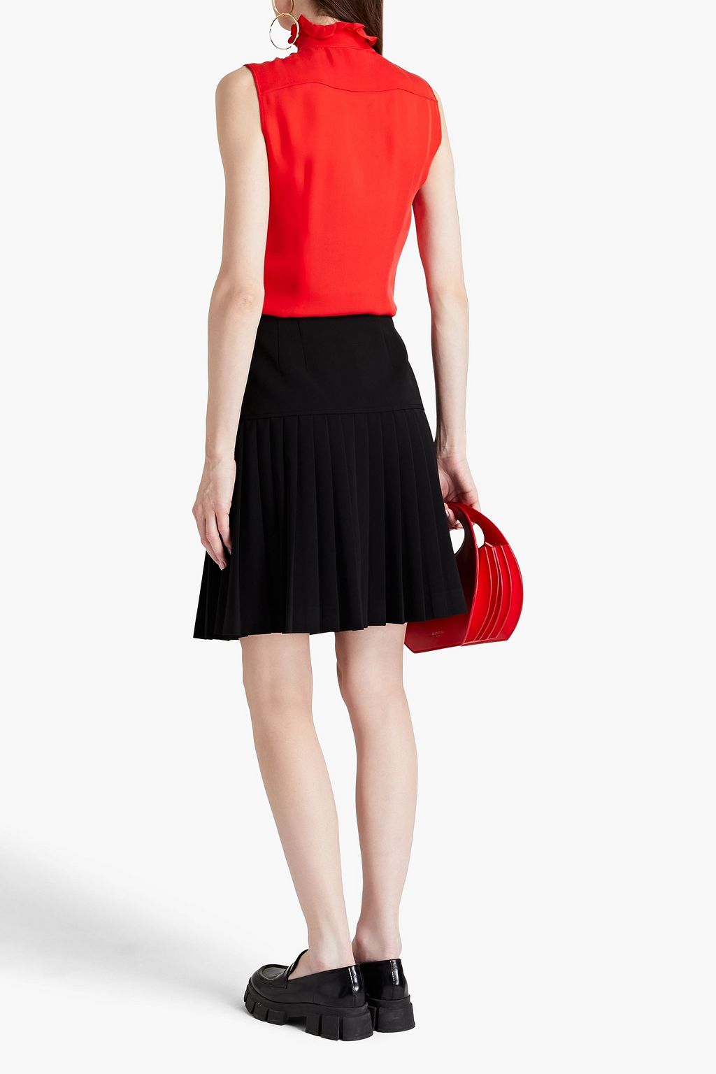 MOSCHINO Ruffled silk top