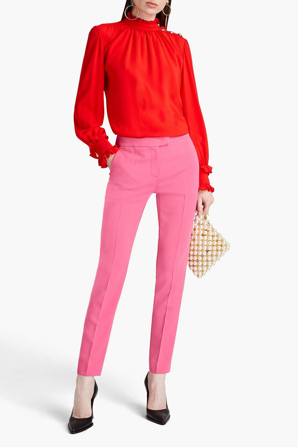 MOSCHINO Crepe slim-leg pants