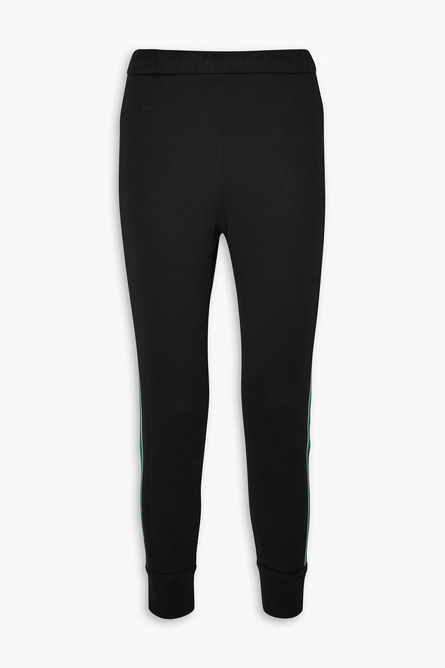 Striped cotton-blend jersey track pants