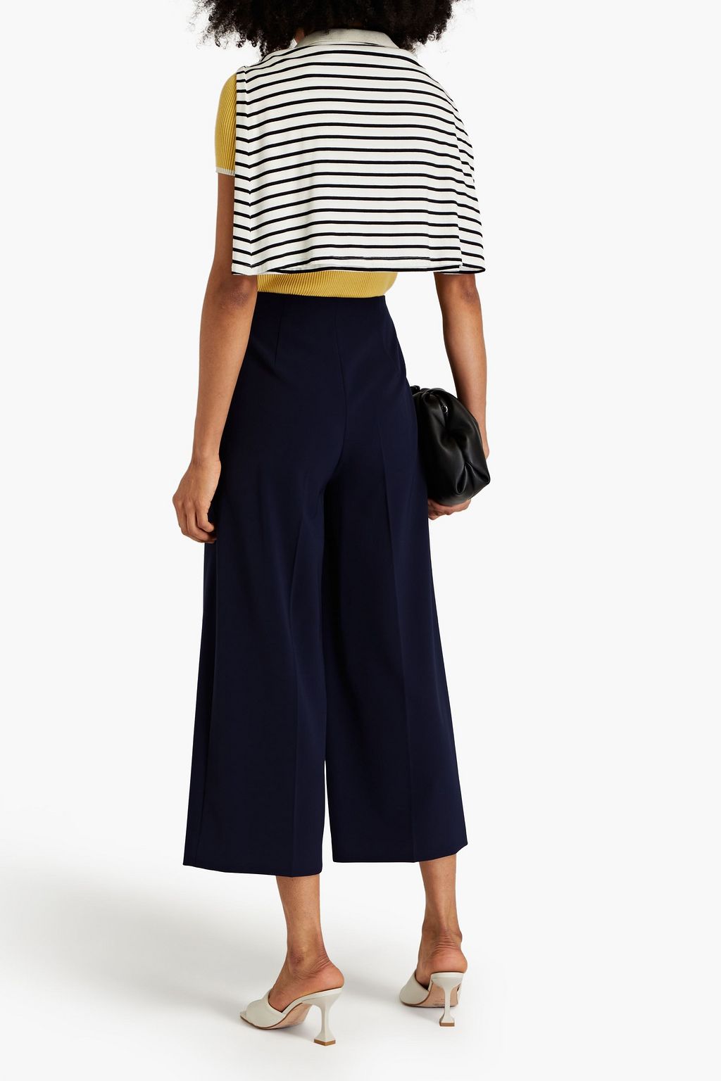 BOUTIQUE MOSCHINO Cropped crepe wide-leg pants