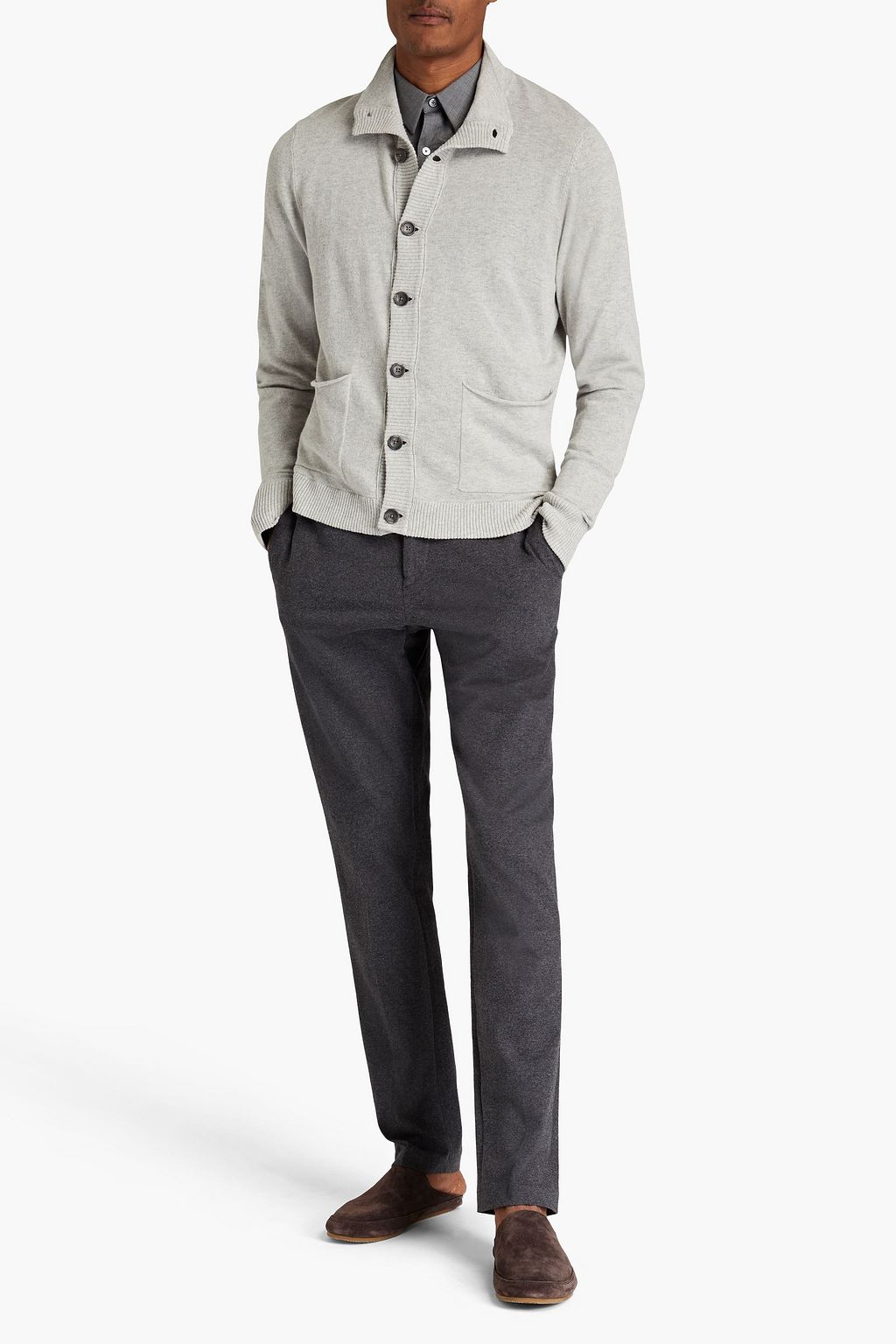 JAMES PERSE Mélange cotton-blend cardigan