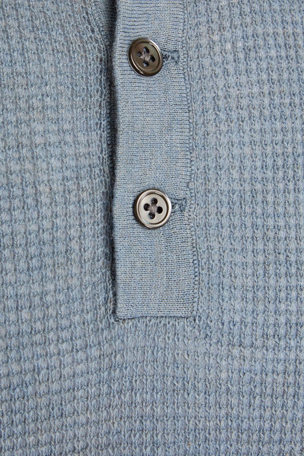JAMES PERSE Waffle-knit cotton, cashmere and wool-blend Henley T-shirt