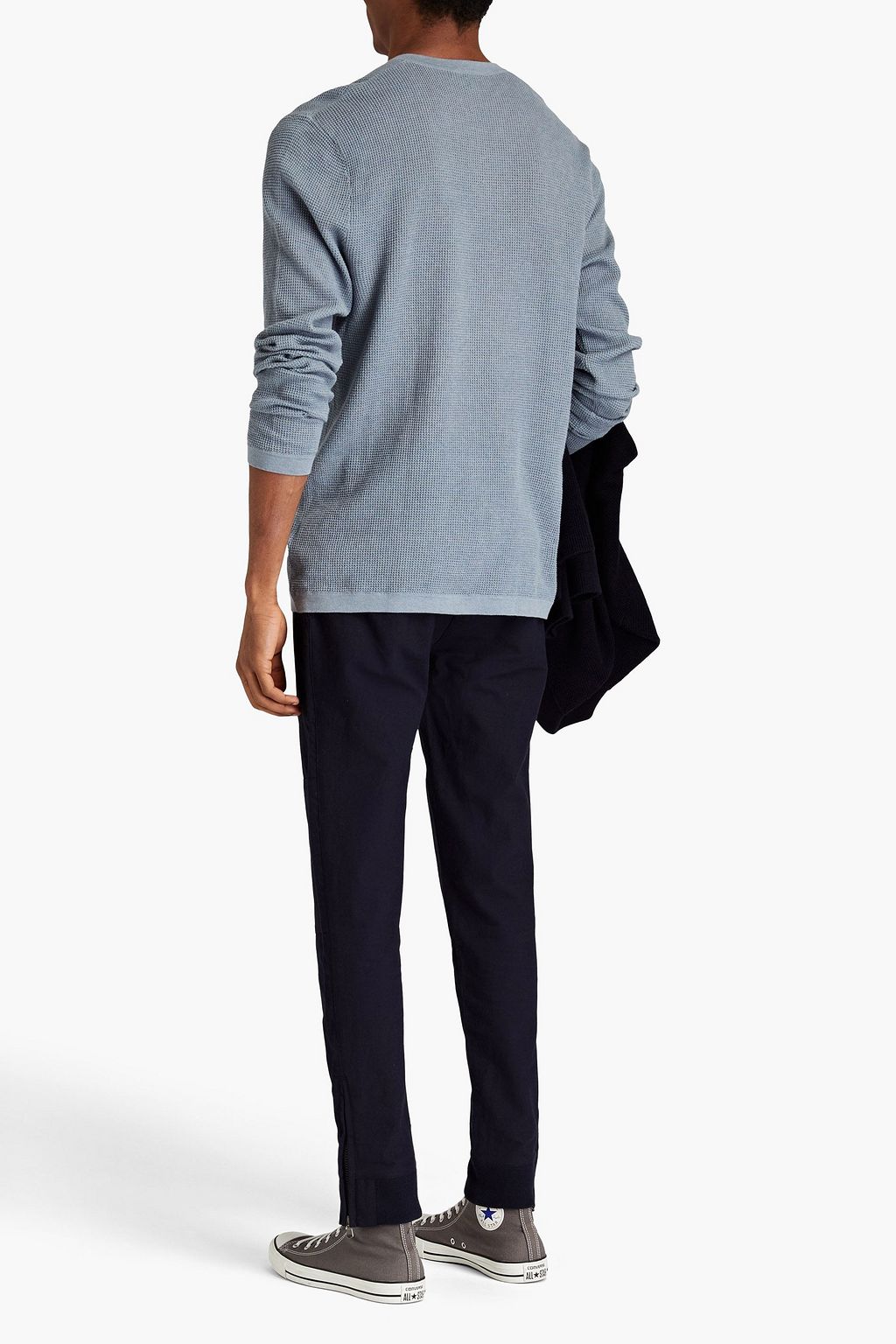 JAMES PERSE Waffle-knit cotton, cashmere and wool-blend Henley T-shirt