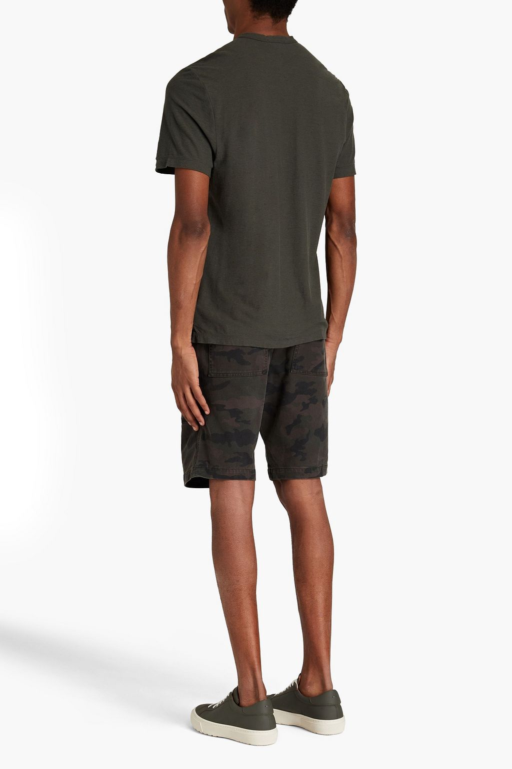 JAMES PERSE Slub cotton and linen-blend Henley T-shirt