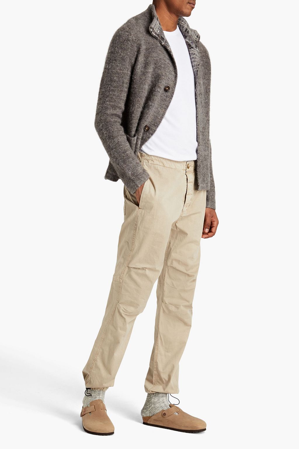 JAMES PERSE Brushed jacquard-knit cardigan