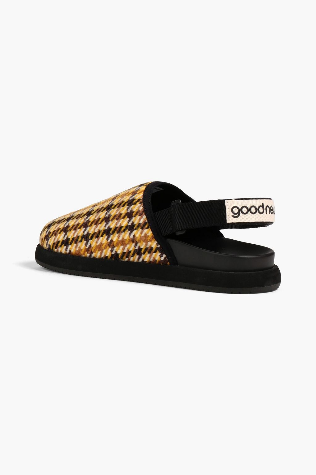 GOOD NEWS Namer houndstooth tweed slippers