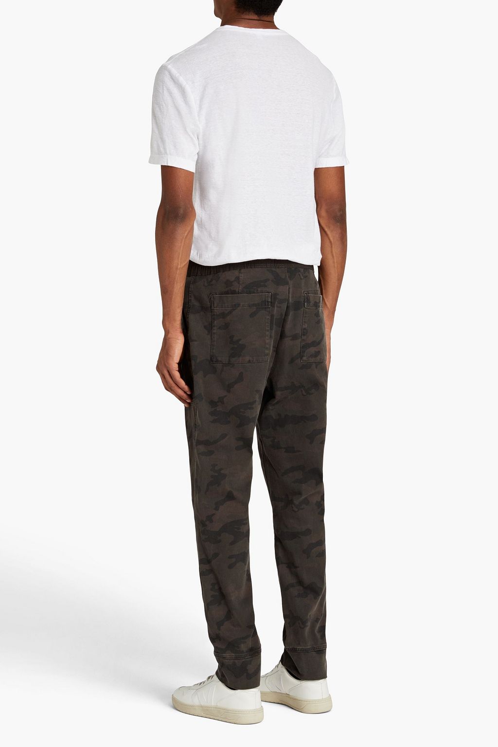 JAMES PERSE Cotton and linen-blend jersey Henley T-shirt