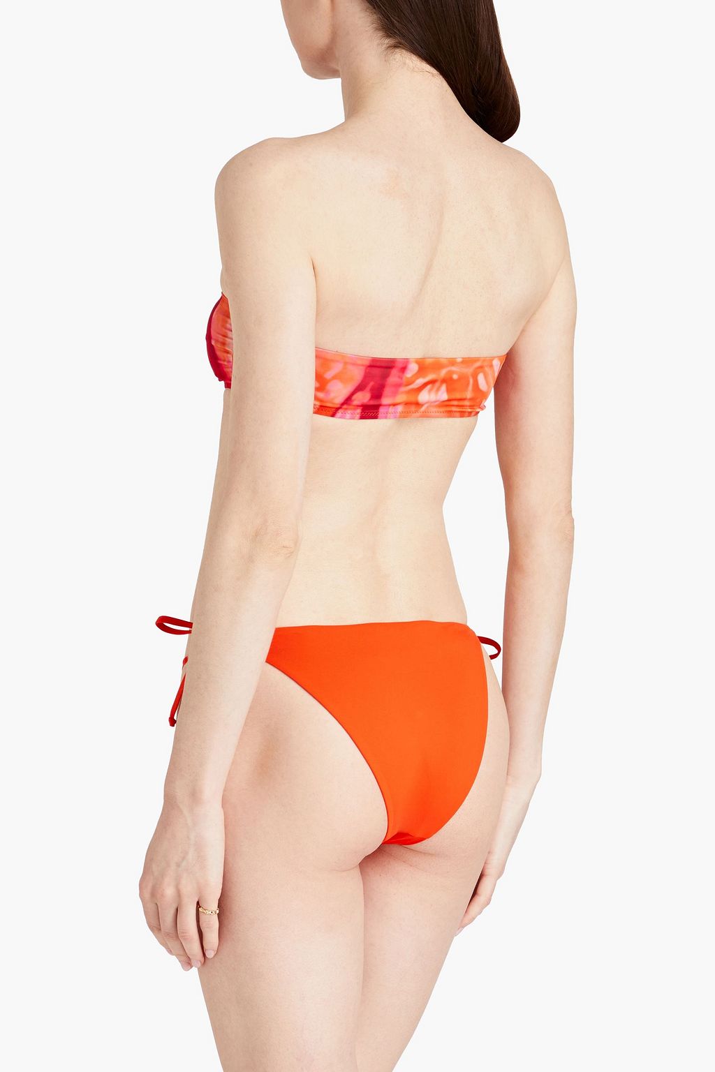 VERSACE Fascia printed tie-dyed bandeau bikini top