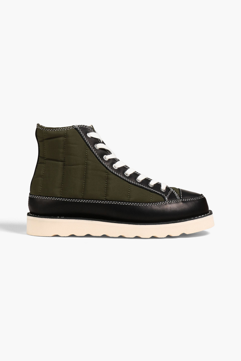 Good News Roopa Quilted Shell High-top Trainers In Army Green