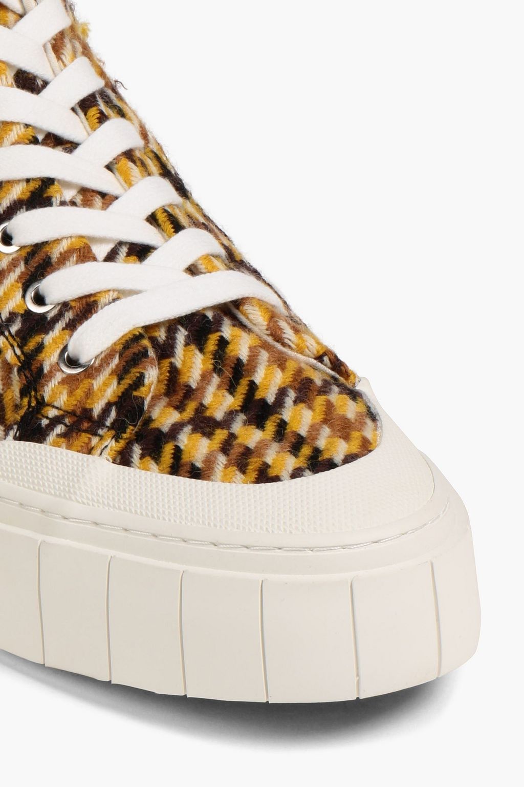 GOOD NEWS Juice houndstooth tweed high-top sneakers