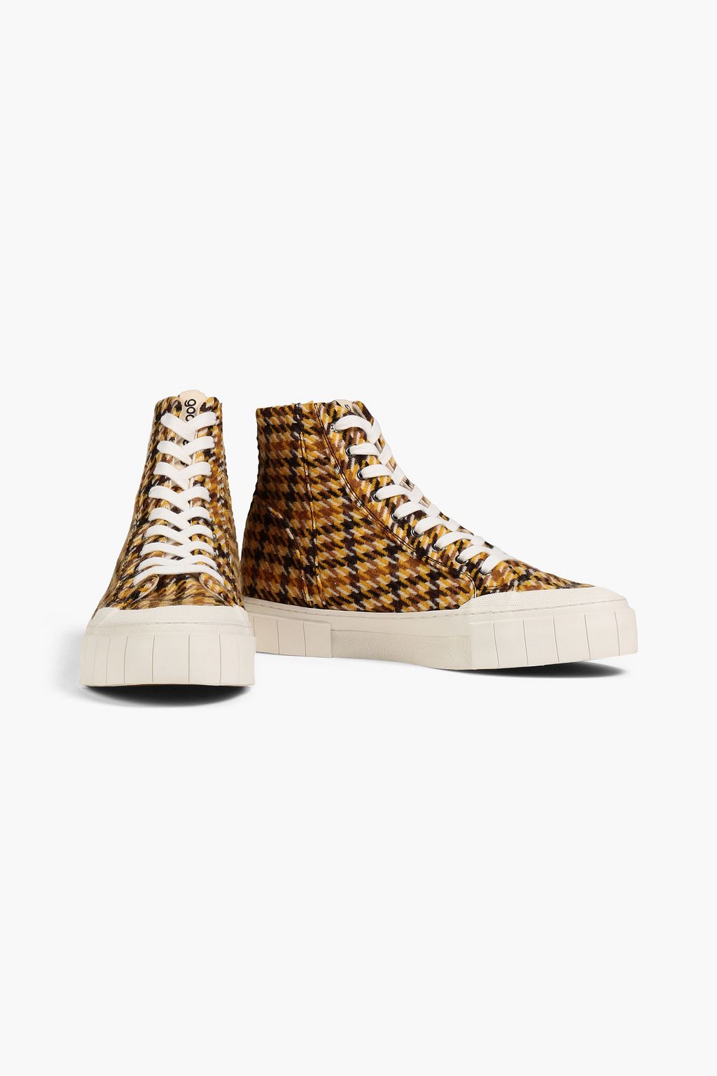 GOOD NEWS Juice houndstooth tweed high-top sneakers