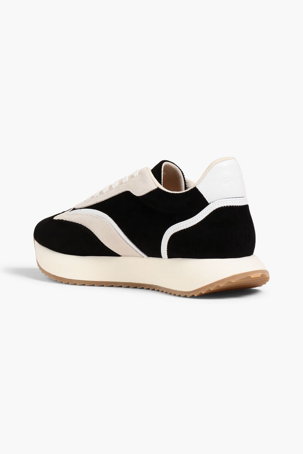 GOOD NEWS Kook leather-trimmed corduroy sneakers