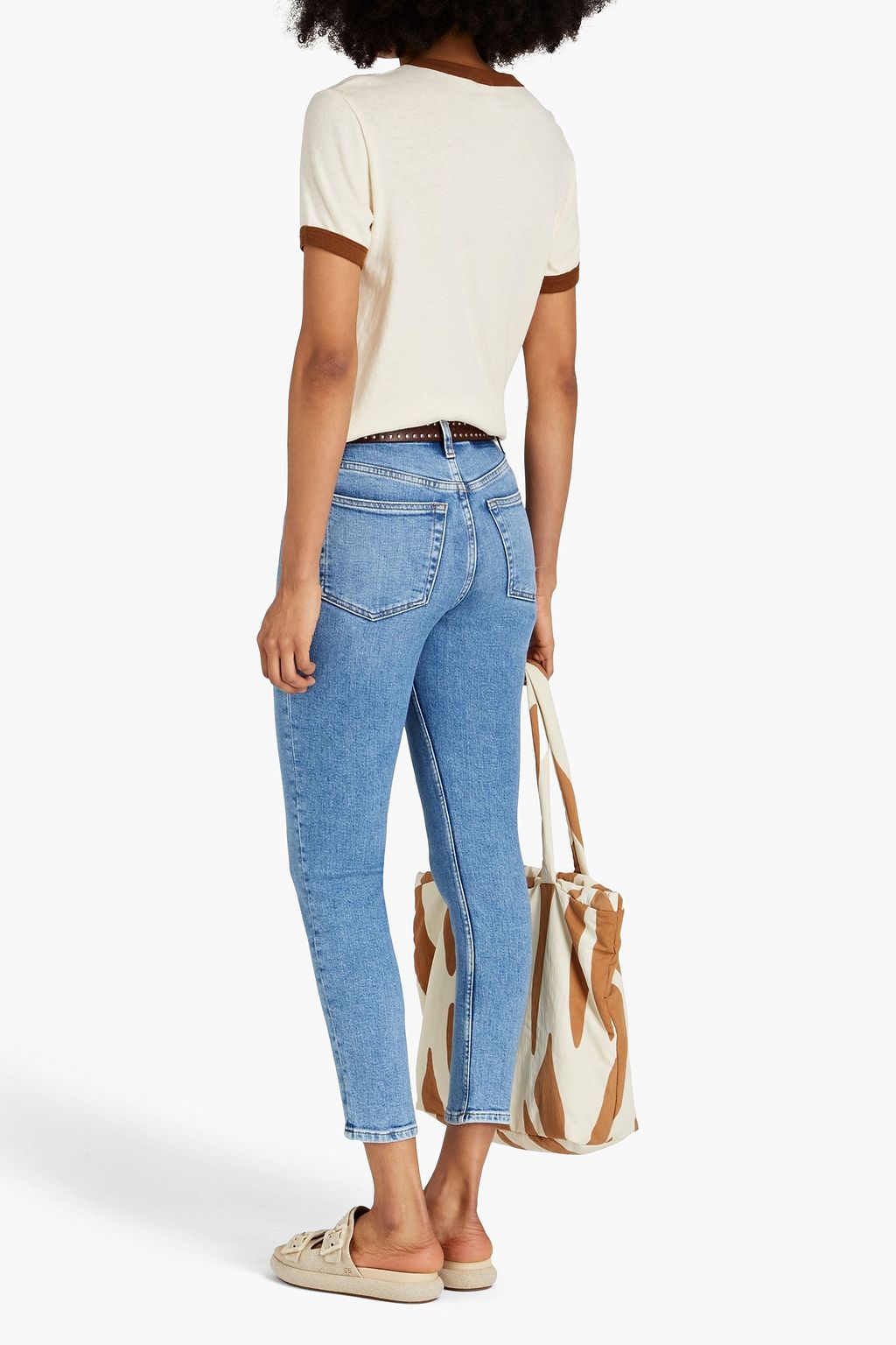 RE/DONE 90s hoch sitzende Cropped Jeans mit schmalem Bein in ausgewaschener Optik