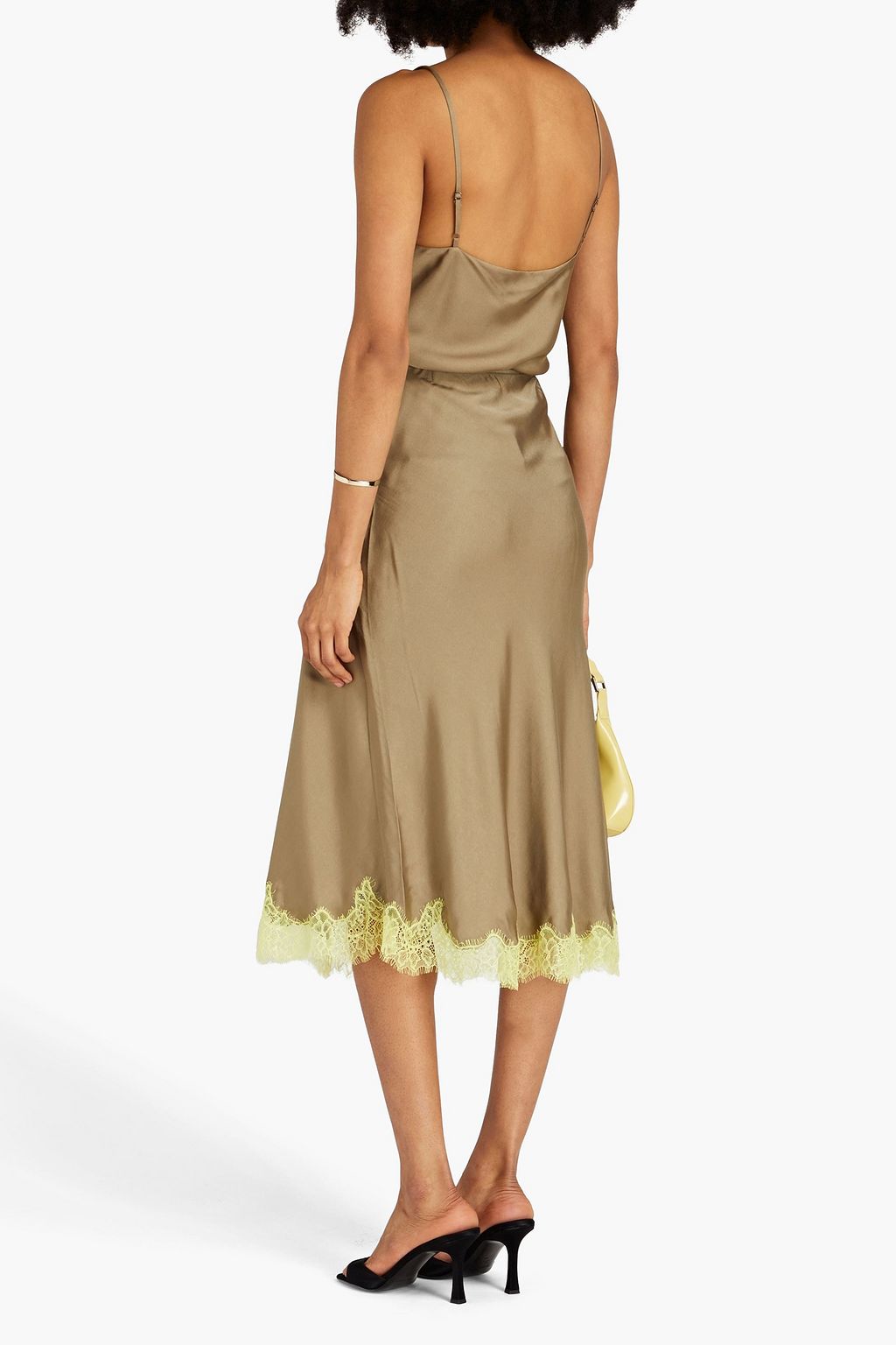 RAG & BONE Logan lace-trimmed silk-blend charmeuse camisole