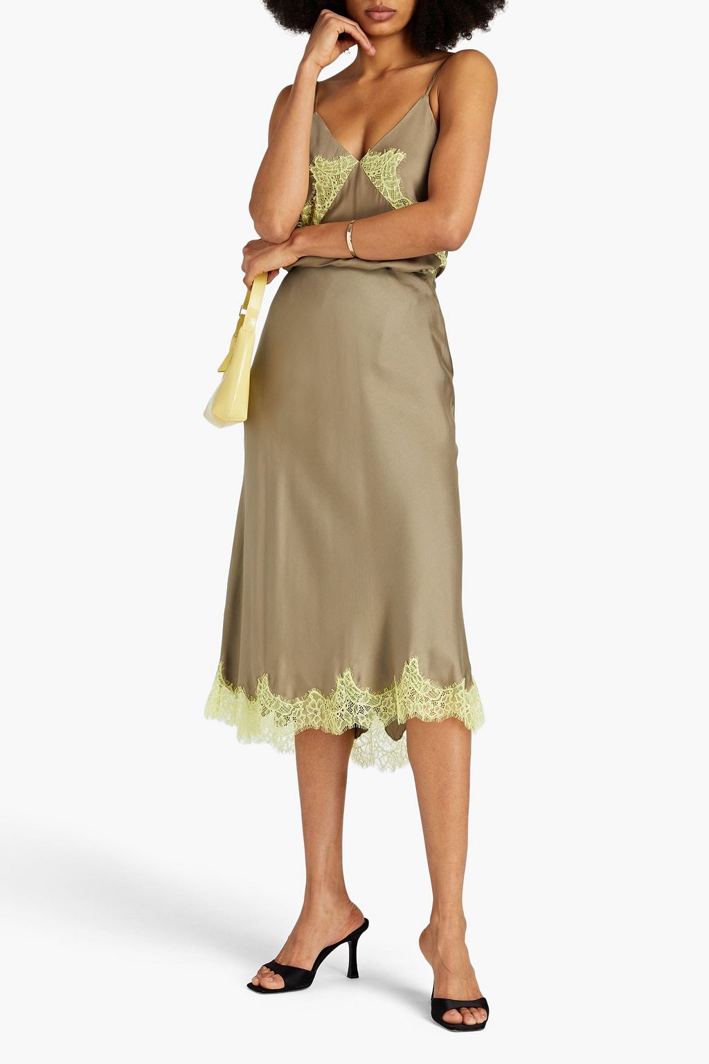 RAG & BONE Jaci silk-blend twill midi skirt