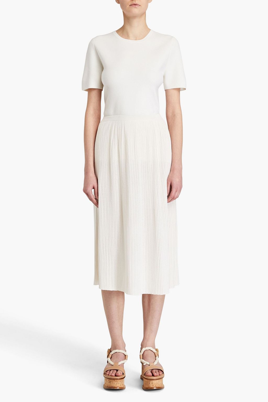 GABRIELA HEARST Eastey ribbed silk midi skirt