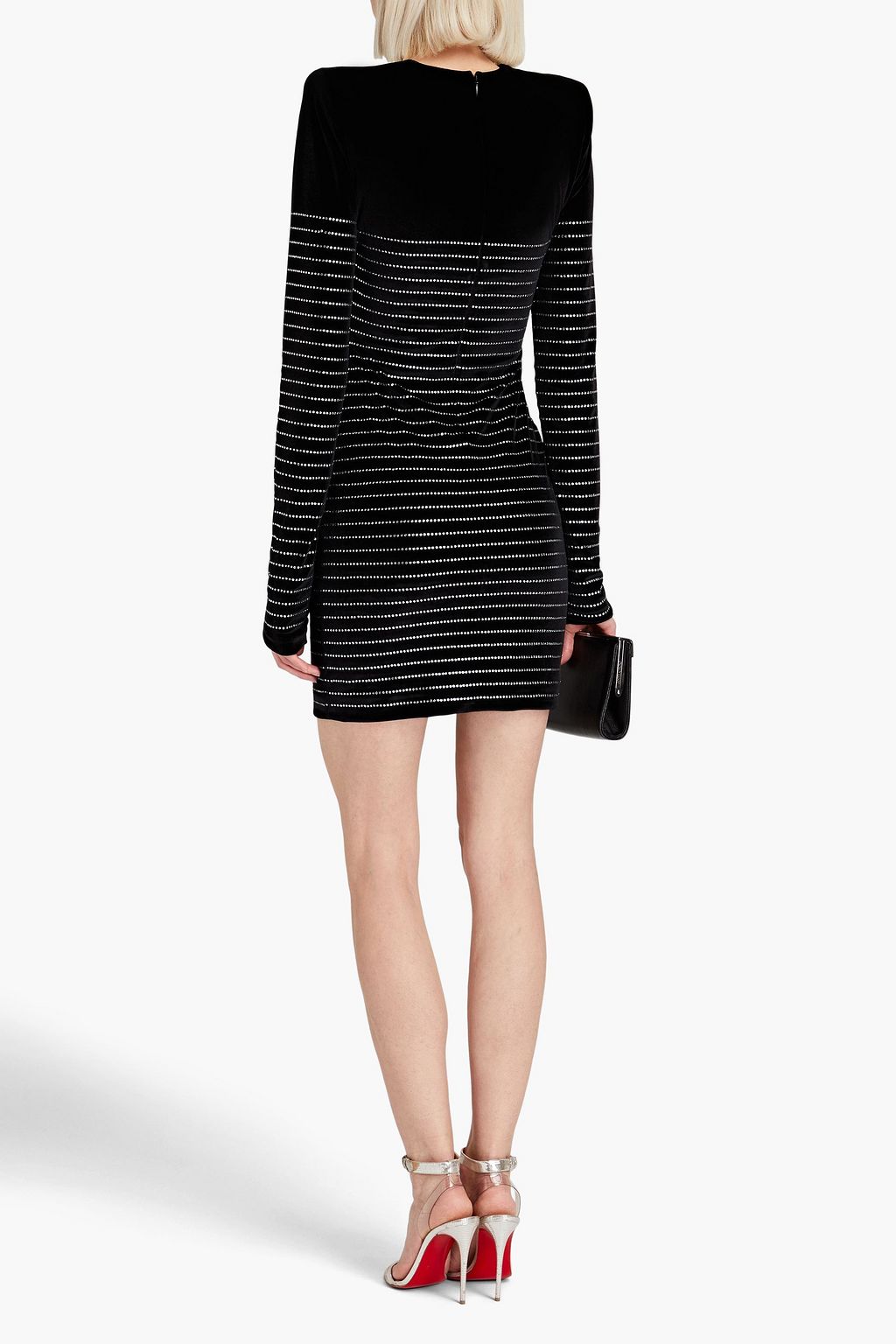 ALEXANDRE VAUTHIER Crystal-embellished stretch-velvet mini dress