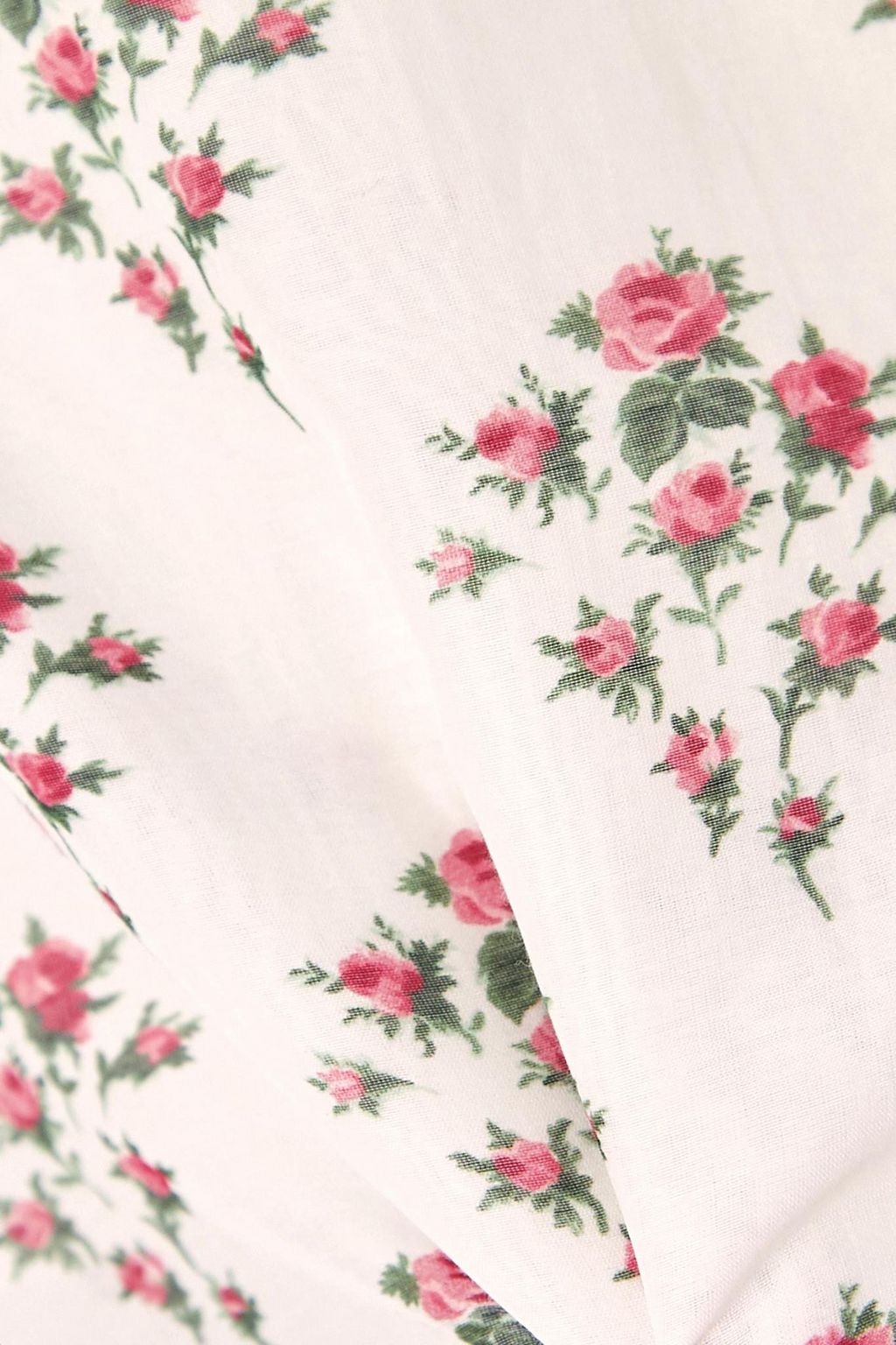 BROCK COLLECTION Oberteil aus Musselin aus einer Baumwoll-Seidenmischung mit floralem Print und Bindedetail