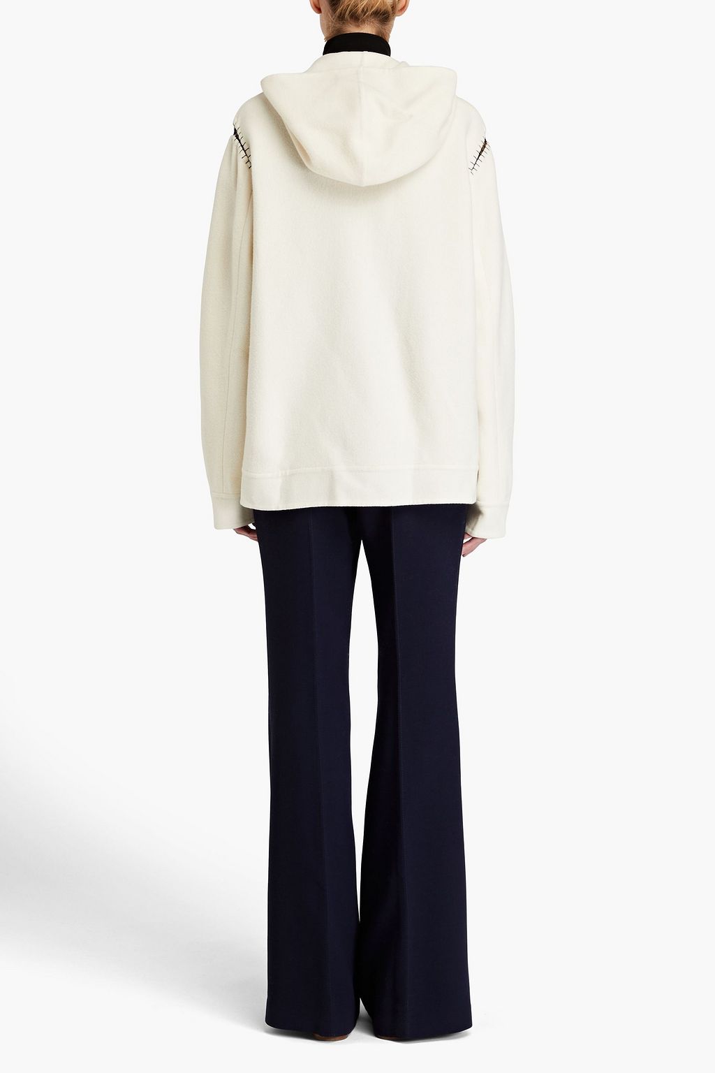GABRIELA HEARST Ron lattice-trimmed cashmere hoodie