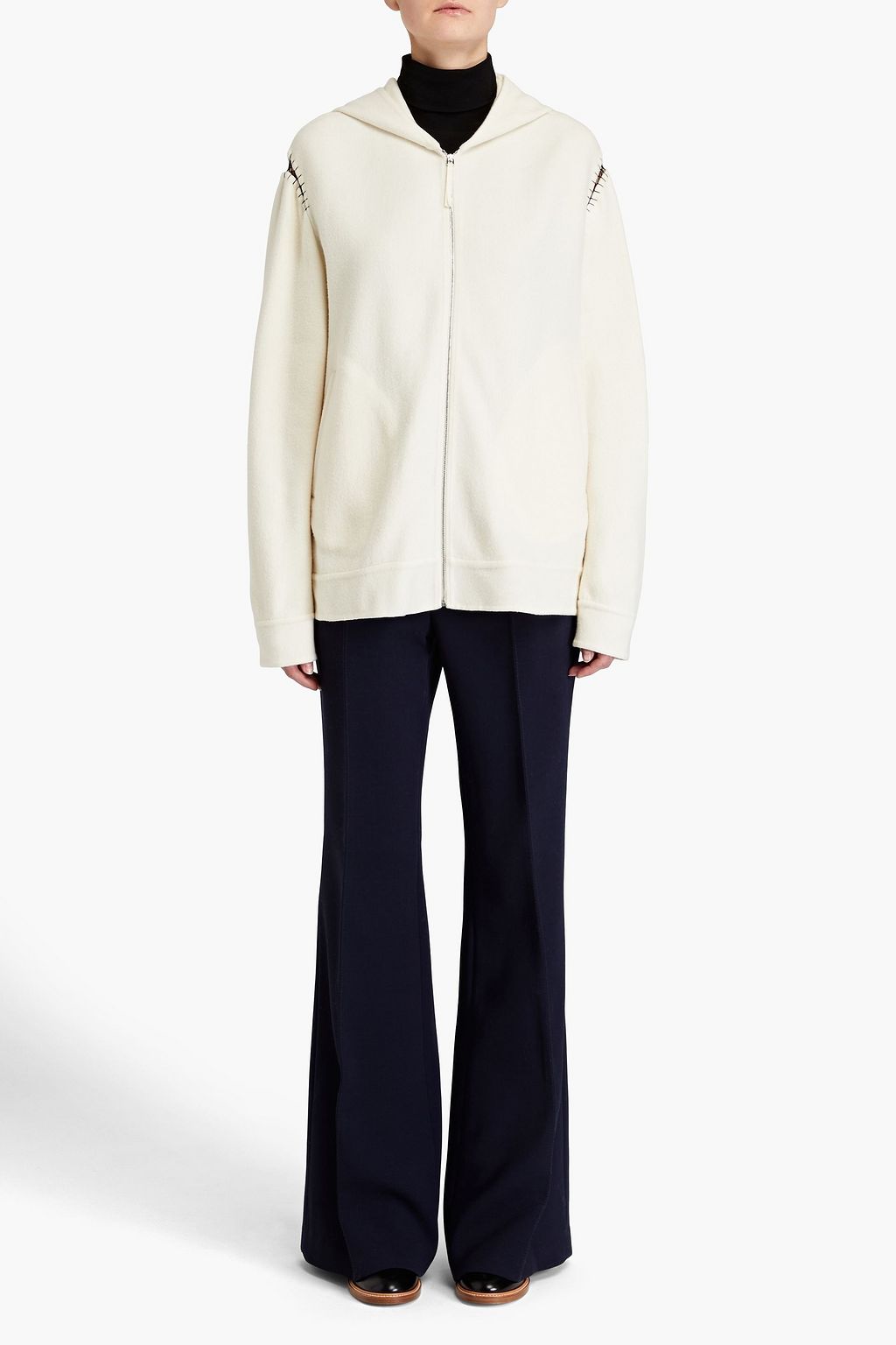 GABRIELA HEARST Ron lattice-trimmed cashmere hoodie