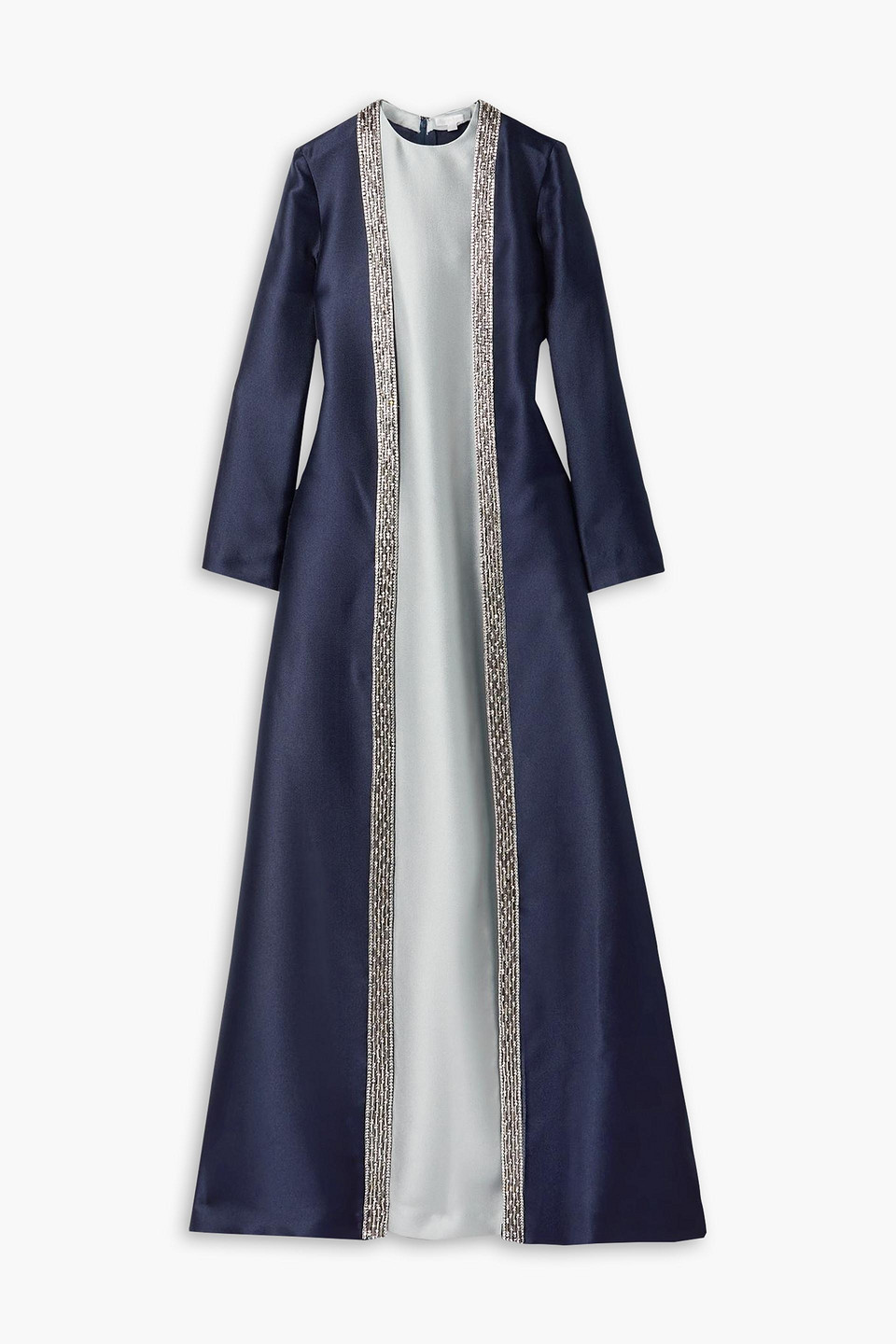 Reem Acra Embellished Layered Mikado-piqué Gown