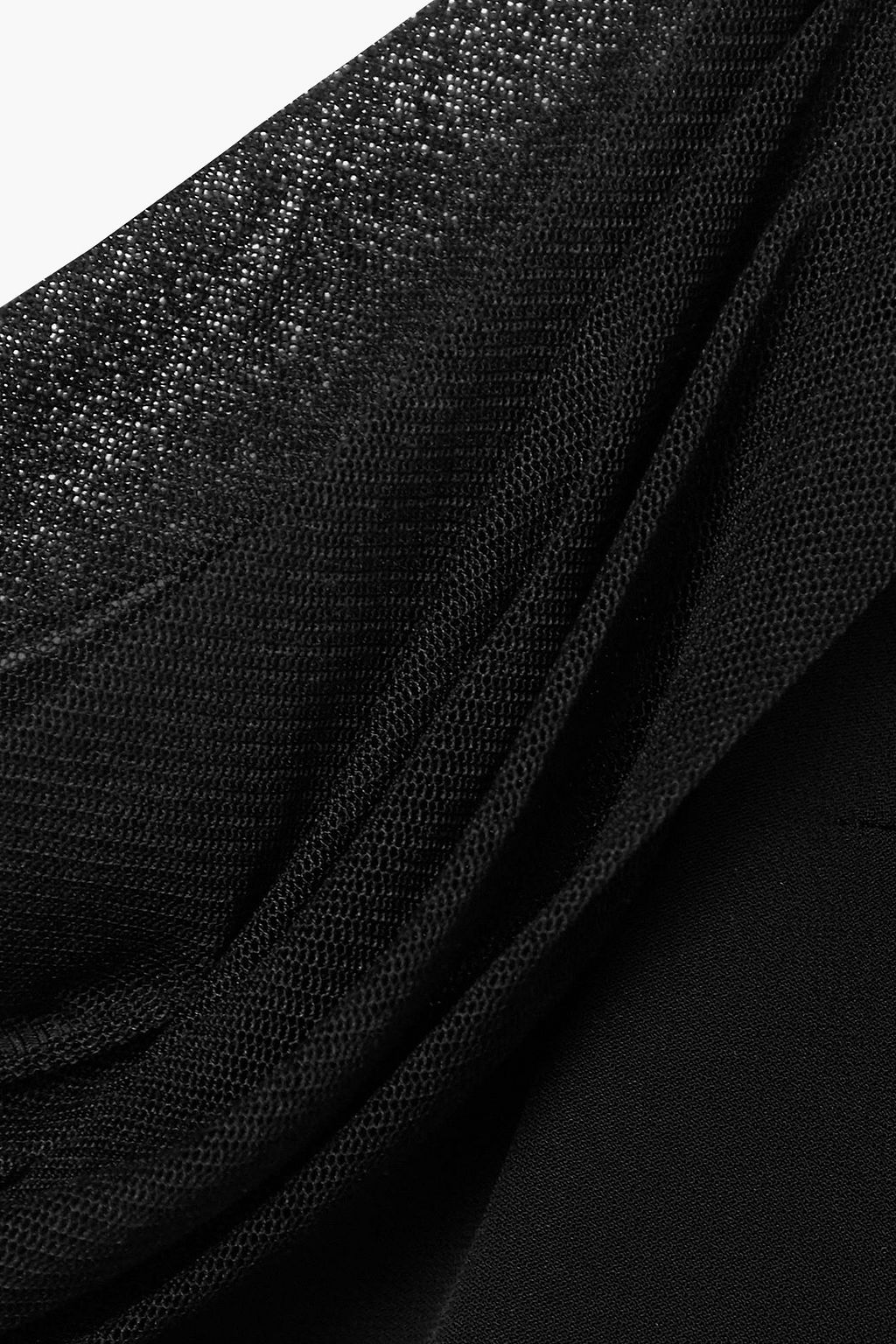 CUSHNIE 오프 더 숄더 실크 튤 트리밍 크레이프 점프수트