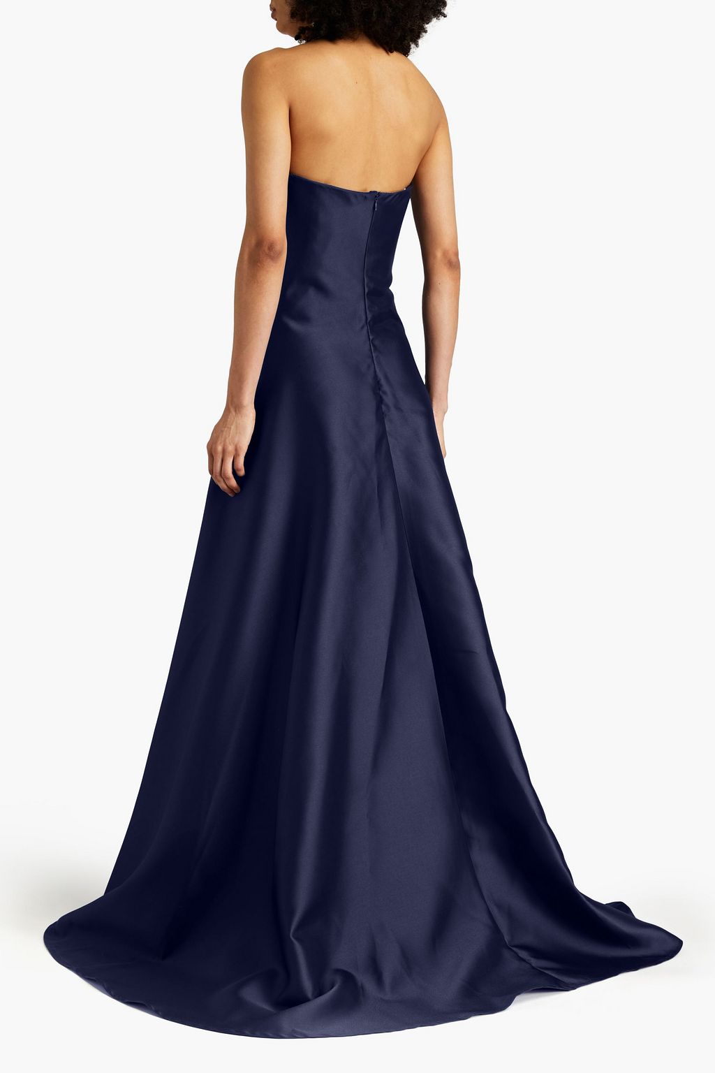 REEM ACRA Strapless mikado-piqué gown