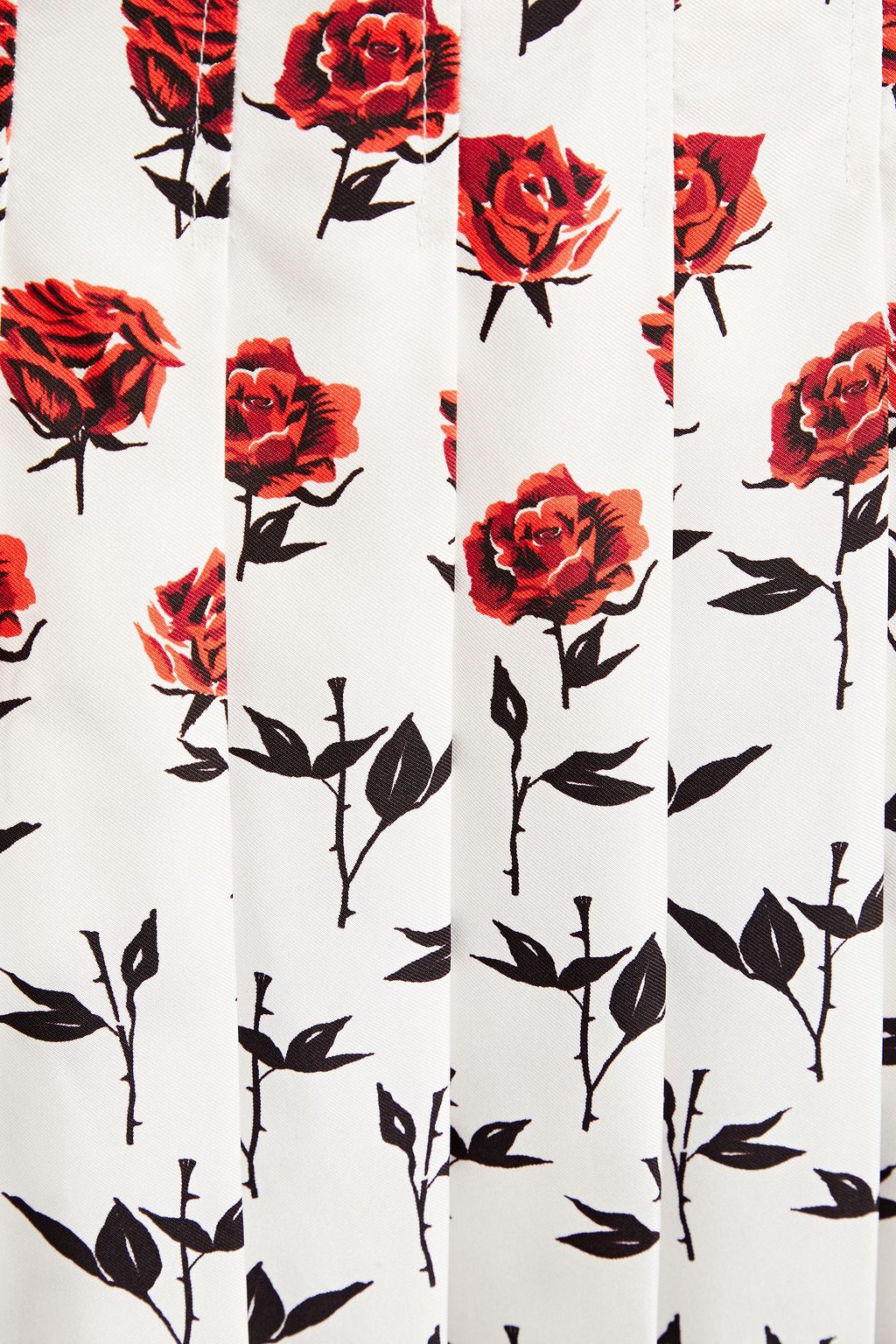 GABRIELA HEARST Pleated floral-print silk-satin midi skirt