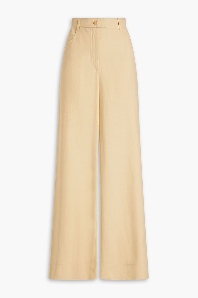 Satin-twill wide-leg pants