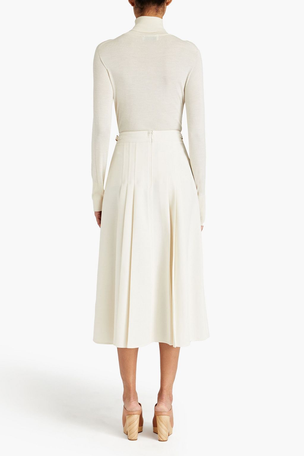 GABRIELA HEARST クレープ ミディスカート タック入り