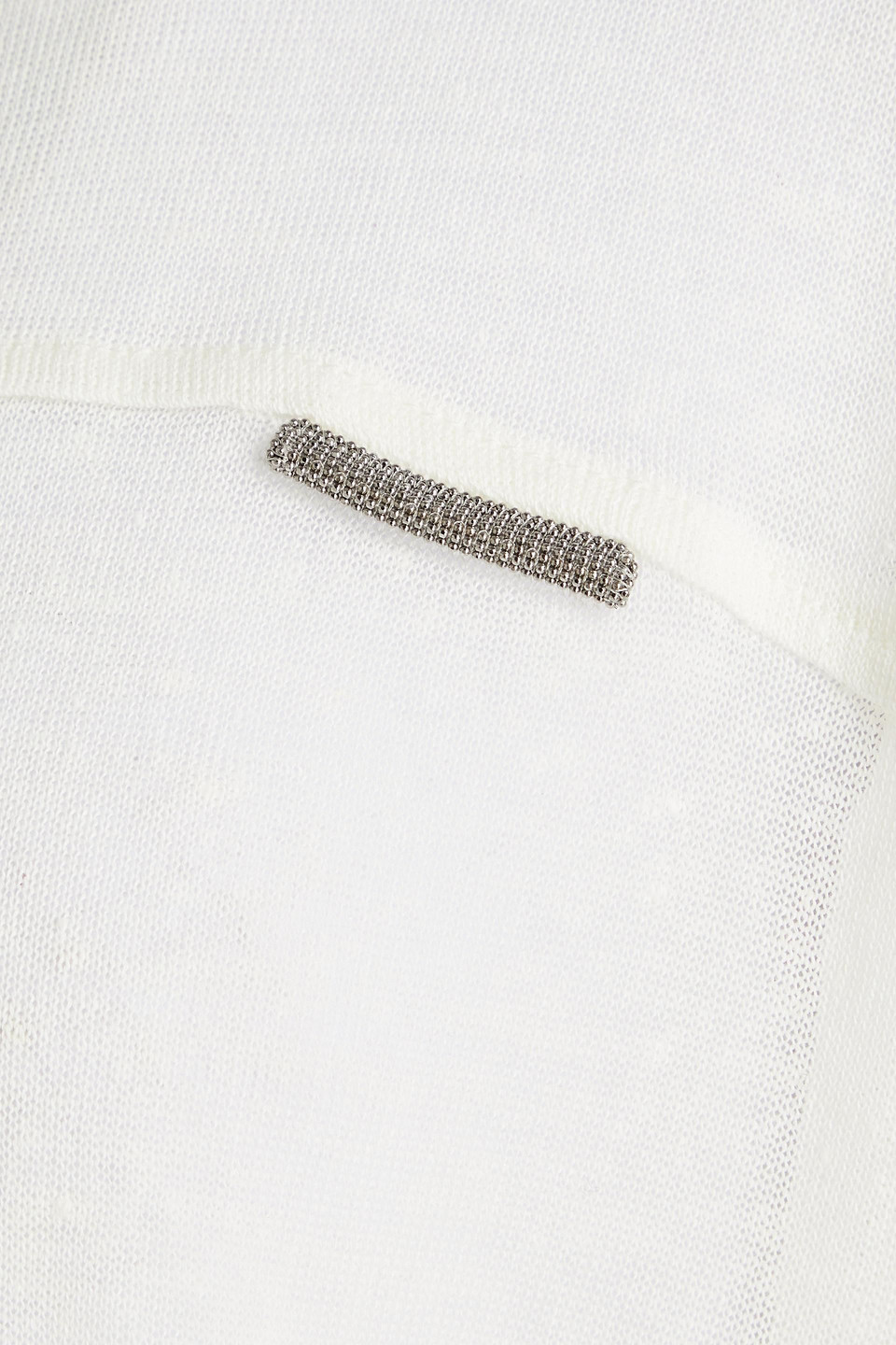 Shop Brunello Cucinelli Bead-embellished Linen-blend Sweater In Ivory