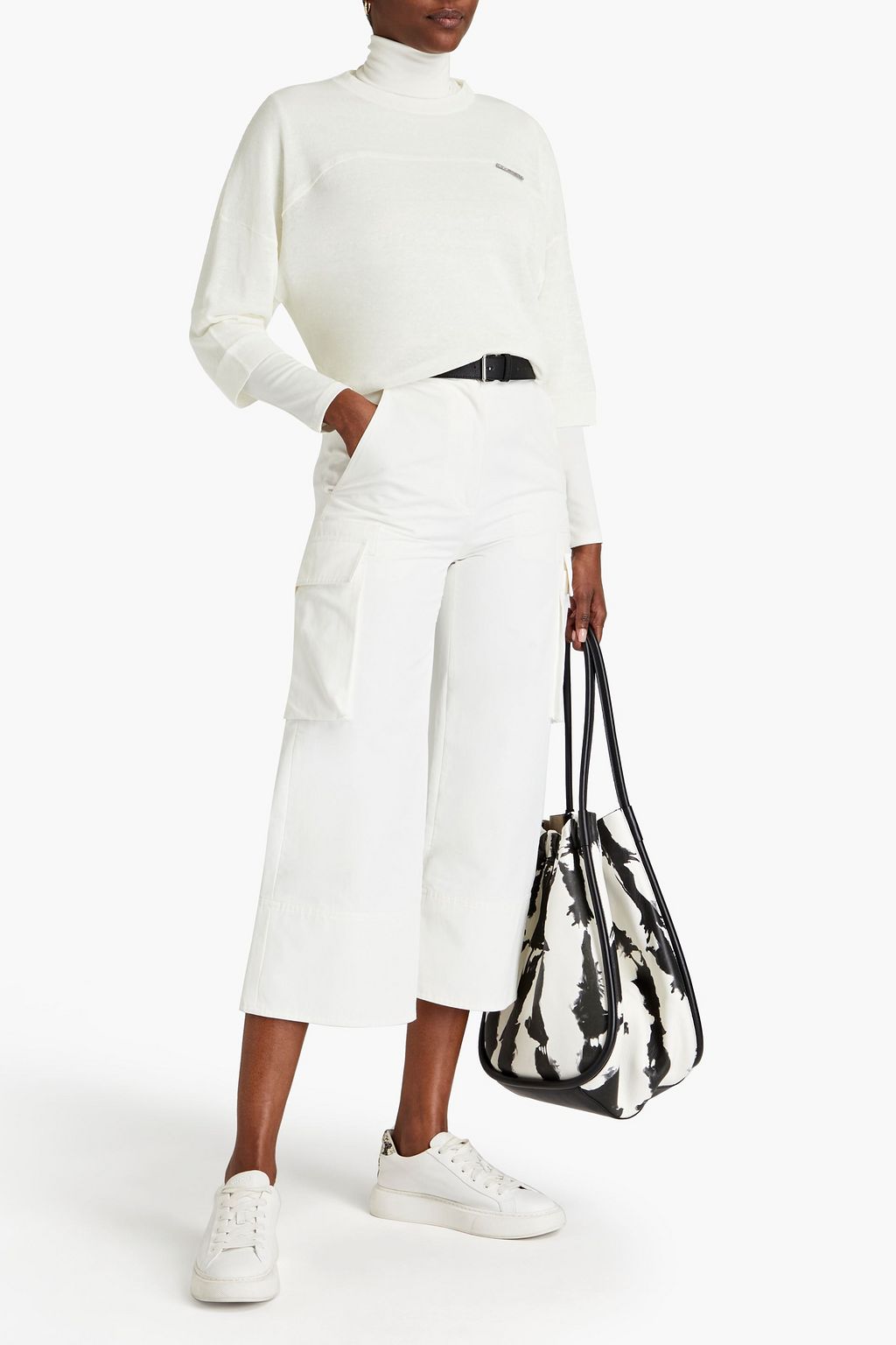 BRUNELLO CUCINELLI Bead-embellished linen-blend sweater
