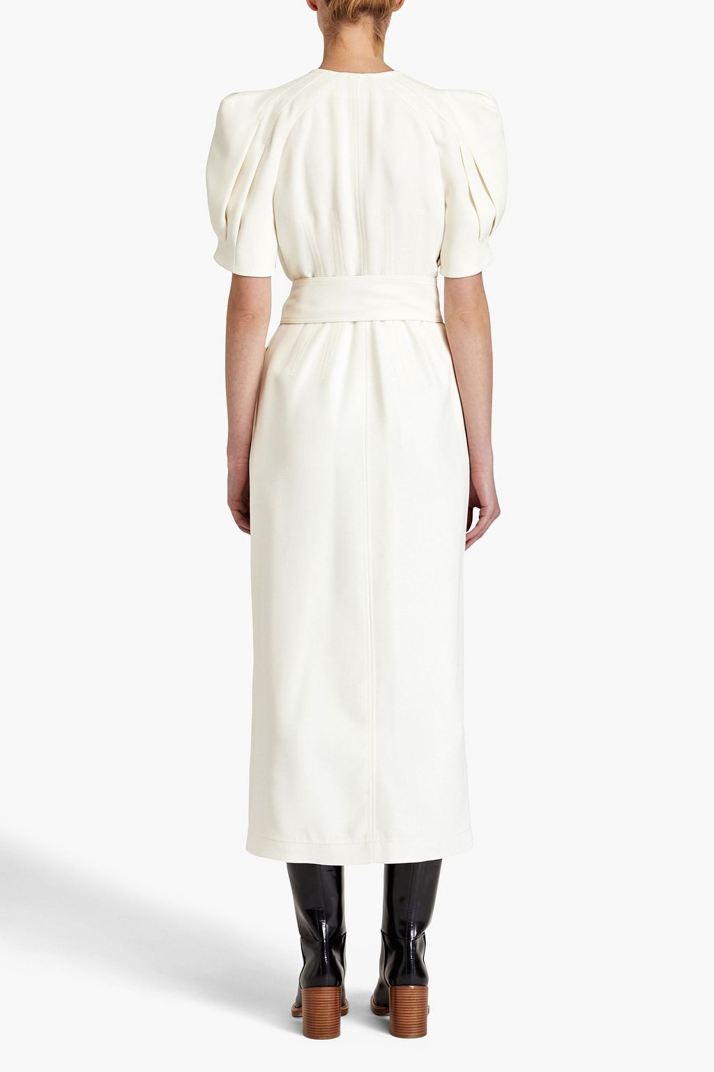 GABRIELA HEARST Eos pleated wool-crepe midi wrap dress