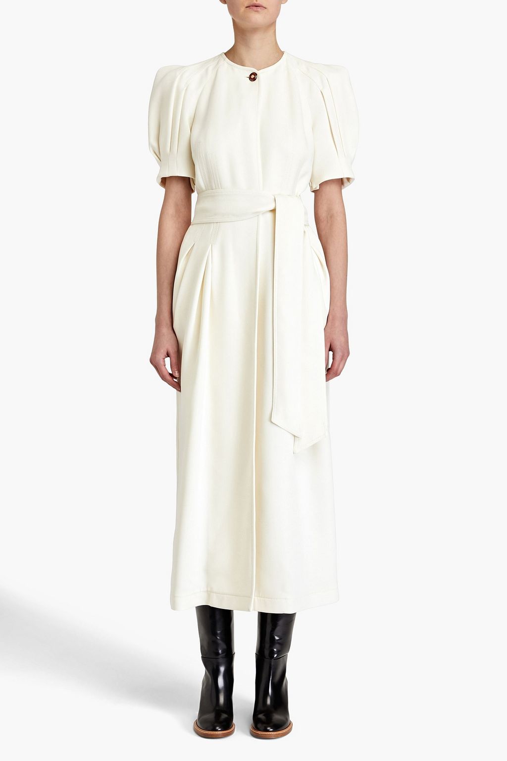 GABRIELA HEARST Eos pleated wool-crepe midi wrap dress