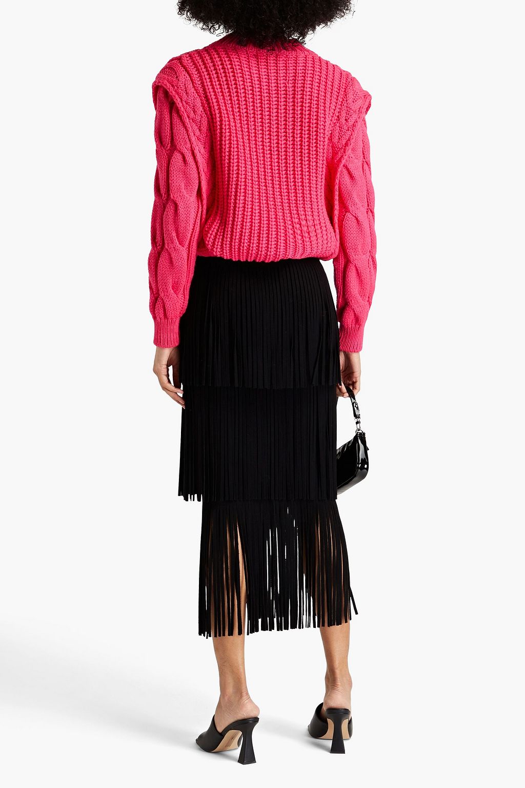 PHILOSOPHY DI LORENZO SERAFINI Fringed knitted midi skirt