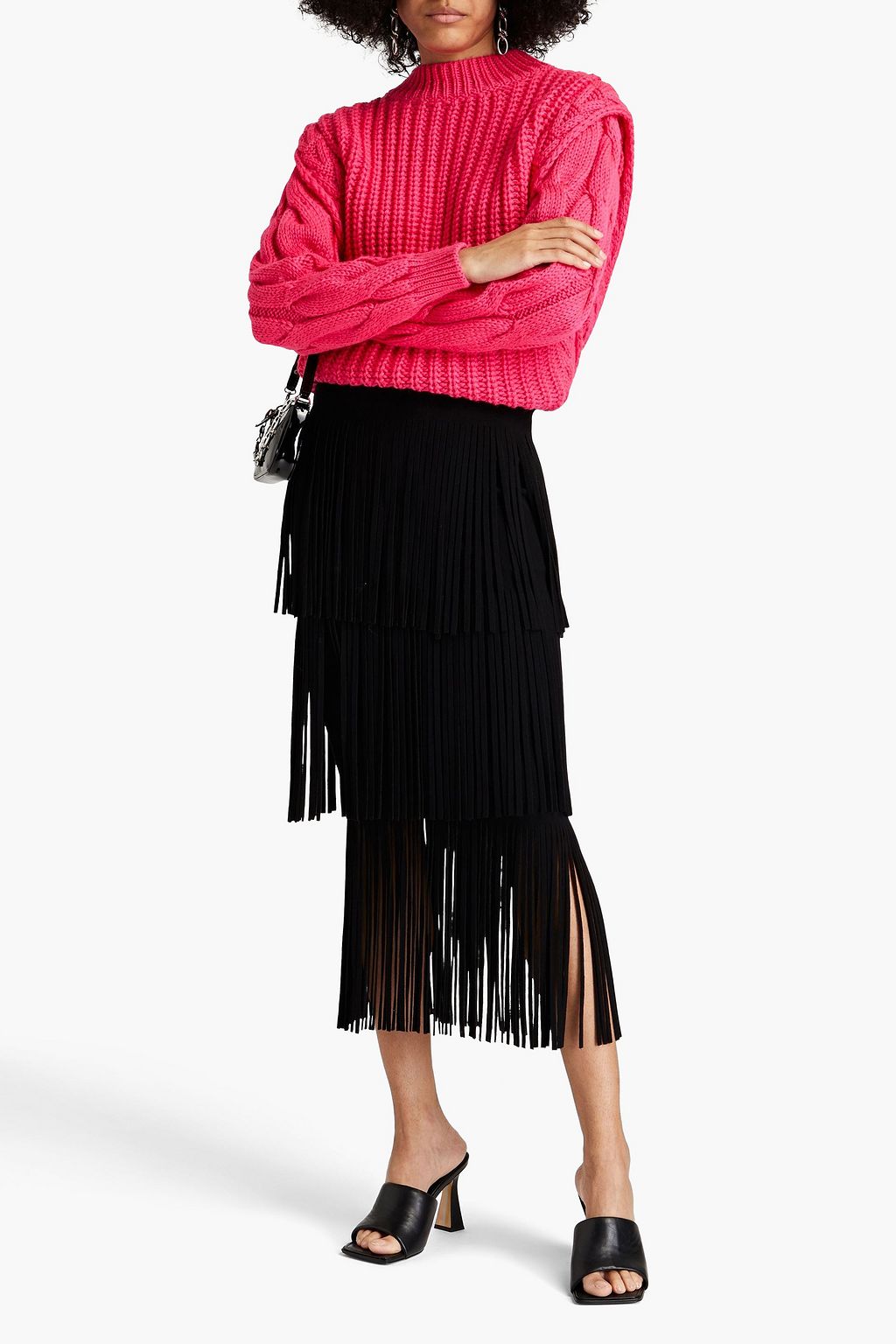 PHILOSOPHY DI LORENZO SERAFINI Fringed knitted midi skirt