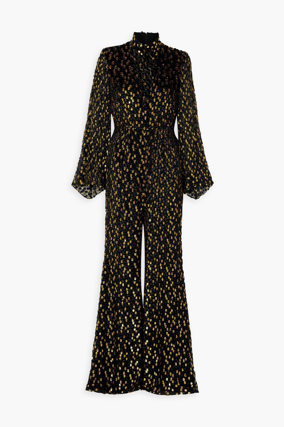 Halpern Metallic fil coupé chiffon wide-leg jumpsuit